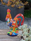 Rooster Statue Kitchen Decor, Talavera Pottery, Mexican Home Decor, Handmade Rooster Figurine, Indoor Outdoor, Large Decorative Rooster