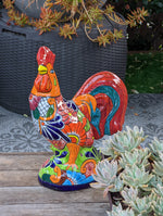 Rooster Statue Kitchen Decor, Talavera Pottery, Mexican Home Decor, Handmade Rooster Figurine, Indoor Outdoor, Large Decorative Rooster