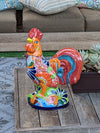 Rooster Statue Kitchen Decor, Talavera Pottery, Mexican Home Decor, Handmade Rooster Figurine, Indoor Outdoor, Large Decorative Rooster