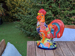 Rooster Statue Kitchen Decor, Talavera Pottery, Mexican Home Decor, Handmade Rooster Figurine, Indoor Outdoor, Large Decorative Rooster