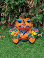 Frog Flower Pot, Colorful Ceramic Planter, Talavera Pottery, Indoor Outdoor Planter, Talavera Pot, Mexican Planter, Handmade Frog Pot, Large