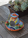 Ceramic Bird Feeder, Talavera Pottery, Decorative Outdoor Hanging Feeder Station w Chain, Handmade Mexican Pottery, Attract Wild Birds