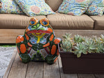 Frog Flower Pot, Colorful Ceramic Planter, Talavera Pottery, Indoor Outdoor Planter, Talavera Pot, Mexican Planter, Handmade Frog Pot, Large