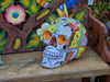 Halloween Decor, Ceramic Skull Art, Talavera Pottery, Porch or Party or Table Decor for Halloween, Day of the Dead, Largest Size 12" Tall