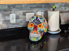 Halloween Decor, Ceramic Skull Art, Talavera Pottery, Porch or Party or Table Decor for Halloween, Day of the Dead, Largest Size 12" Tall