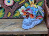 Halloween Decor, Ceramic Skull Art, Talavera Pottery, Porch or Party or Table Decor for Halloween, Day of the Dead, Largest Size 12" Tall