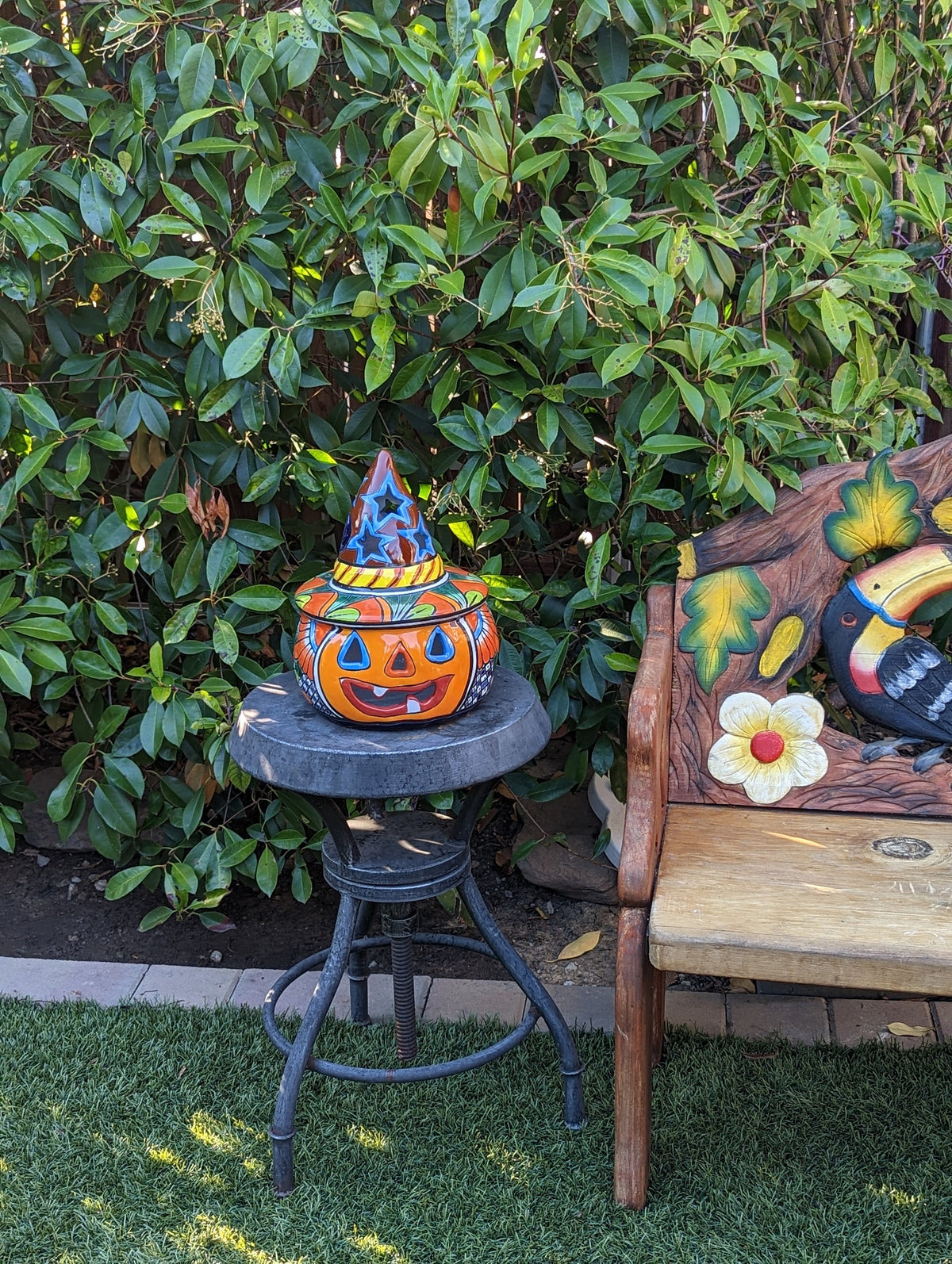 Pumpkin Halloween Talavera Pottery, Decorative Pumpkin, Handmade Mexican Talavera Art, Fall Garden Decor, Talavera Halloween Decor, Large
