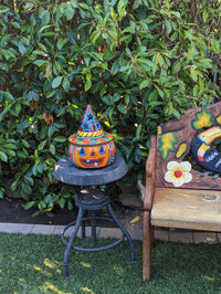 Pumpkin Halloween Talavera Pottery, Decorative Pumpkin, Handmade Mexican Talavera Art, Fall Garden Decor, Talavera Halloween Decor, Large