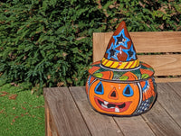 Pumpkin Halloween Talavera Pottery, Decorative Pumpkin, Handmade Mexican Talavera Art, Fall Garden Decor, Talavera Halloween Decor, Large
