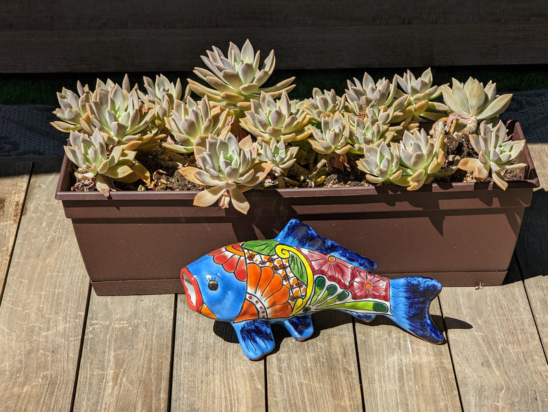 Ceramic Koi Fish, Talavera Pottery, Handmade in Mexico, Fish Figurine Home Decor, Garden or Porch Decor, Fish Yard Art, Gift for Fish Lovers