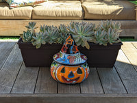 Pumpkin Halloween Talavera Pottery, Decorative Pumpkin, Handmade Mexican Talavera Art, Fall Garden Decor, Talavera Halloween Decor, Small
