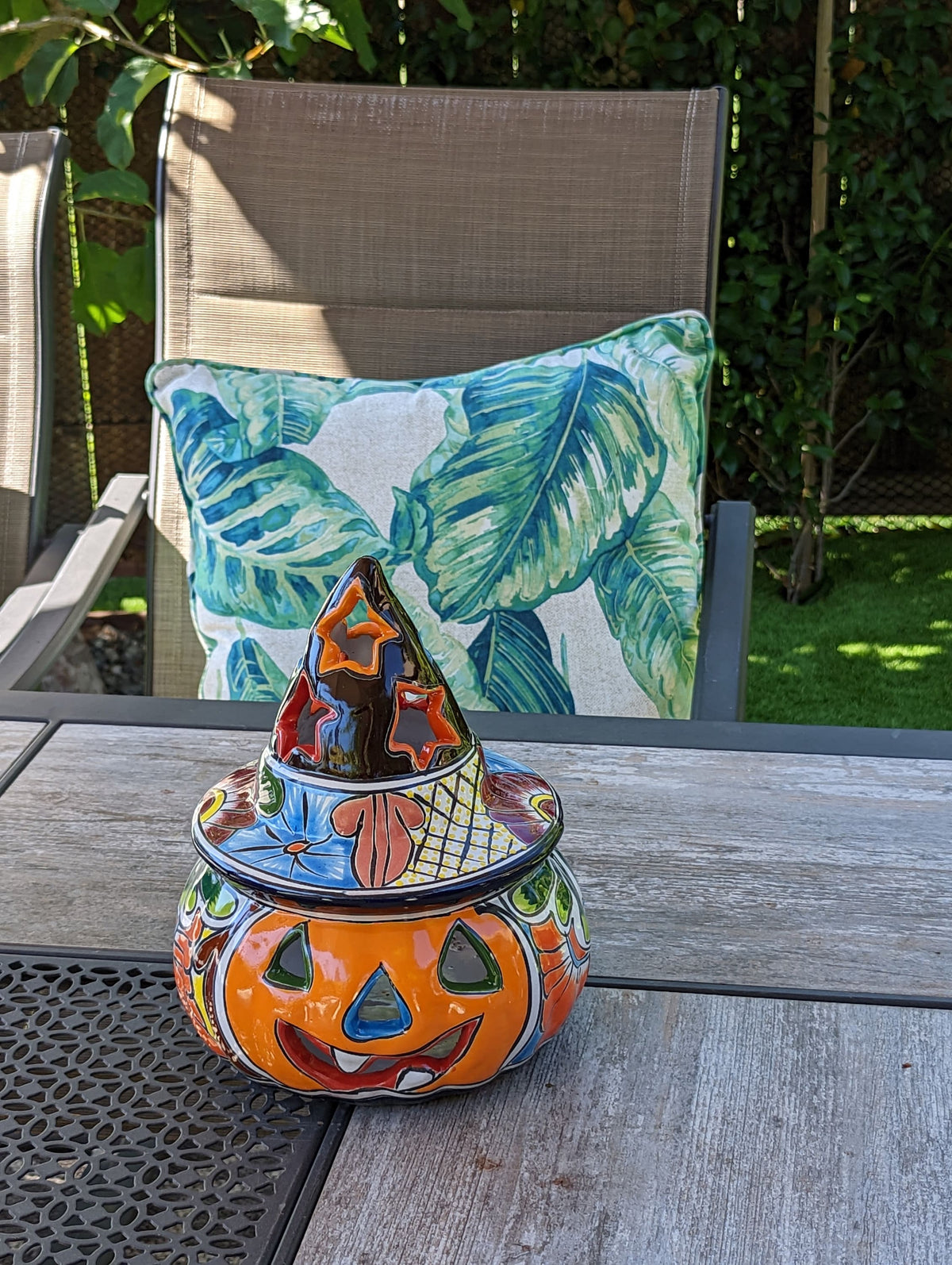 Pumpkin Halloween Talavera Pottery, Decorative Pumpkin, Handmade Mexican Talavera Art, Fall Garden Decor, Talavera Halloween Decor, Small