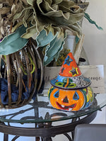 Pumpkin Halloween Talavera Pottery, Decorative Pumpkin, Handmade Mexican Talavera Art, Fall Garden Decor, Talavera Halloween Decor, Small