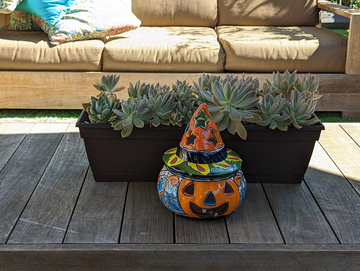 Pumpkin Halloween Talavera Pottery, Decorative Pumpkin, Handmade Mexican Talavera Art, Fall Garden Decor, Talavera Halloween Decor, Small