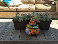 Pumpkin Halloween Talavera Pottery, Decorative Pumpkin, Handmade Mexican Talavera Art, Fall Garden Decor, Talavera Halloween Decor, Small
