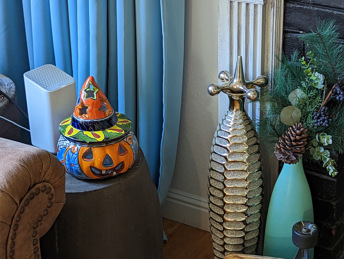 Pumpkin Halloween Talavera Pottery, Decorative Pumpkin, Handmade Mexican Talavera Art, Fall Garden Decor, Talavera Halloween Decor, Small