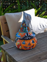 Pumpkin Halloween Talavera Pottery, Decorative Pumpkin, Handmade Mexican Talavera Art, Fall Garden Decor, Talavera Halloween Decor, Small