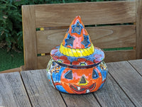 Pumpkin Halloween Talavera Pottery, Decorative Pumpkin, Handmade Mexican Talavera Art, Fall Garden Decor, Talavera Halloween Decor, Small