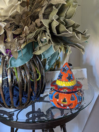 Pumpkin Halloween Talavera Pottery, Decorative Pumpkin, Handmade Mexican Talavera Art, Fall Garden Decor, Talavera Halloween Decor, Small