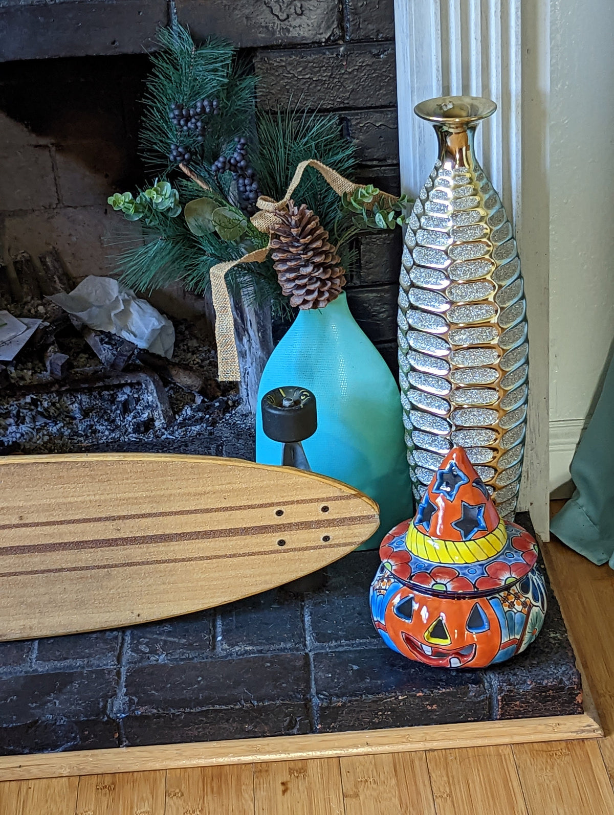 Pumpkin Halloween Talavera Pottery, Decorative Pumpkin, Handmade Mexican Talavera Art, Fall Garden Decor, Talavera Halloween Decor, Small