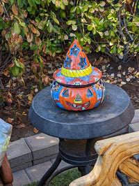 Pumpkin Halloween Talavera Pottery, Decorative Pumpkin, Handmade Mexican Talavera Art, Fall Garden Decor, Talavera Halloween Decor, Small