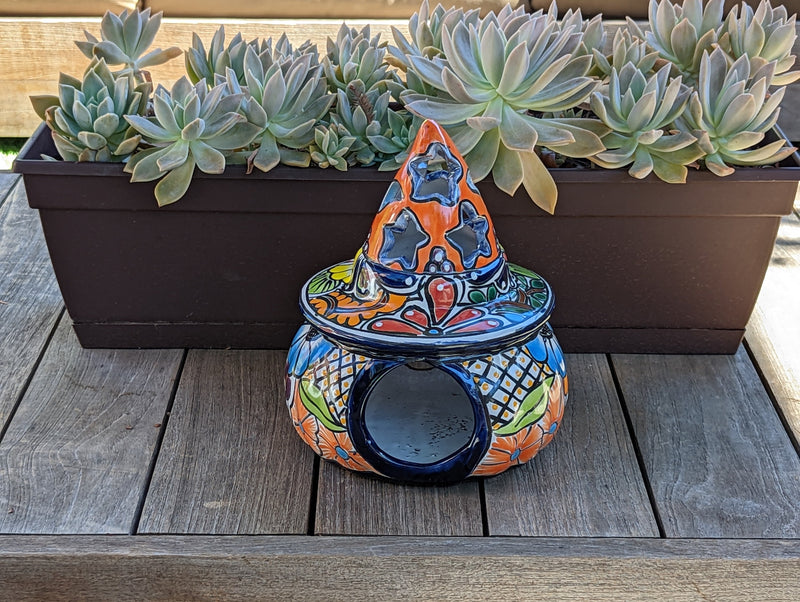 Pumpkin Halloween Talavera Pottery, Decorative Pumpkin, Handmade Mexican Talavera Art, Fall Garden Decor, Talavera Halloween Decor, Small