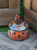 Pumpkin Halloween Talavera Pottery, Decorative Pumpkin, Handmade Mexican Talavera Art, Fall Garden Decor, Talavera Halloween Decor, Small