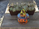 Pumpkin Halloween Talavera Pottery, Decorative Pumpkin, Handmade Mexican Talavera Art, Fall Garden Decor, Talavera Halloween Decor, Large