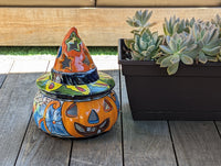Pumpkin Halloween Talavera Pottery, Decorative Pumpkin, Handmade Mexican Talavera Art, Fall Garden Decor, Talavera Halloween Decor, Small