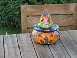 Pumpkin Halloween Talavera Pottery, Decorative Pumpkin, Handmade Mexican Talavera Art, Fall Garden Decor, Talavera Halloween Decor, Small