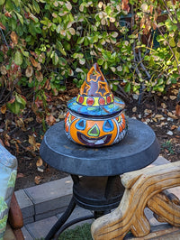 Pumpkin Halloween Talavera Pottery, Decorative Pumpkin, Handmade Mexican Talavera Art, Fall Garden Decor, Talavera Halloween Decor, Small