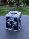 Facial Tissue Holder, Square Tissue Box, Talavera Pottery, Handmade in Mexico, 6" Tall Tissue Case