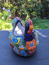 Talavera Chicken Flower Pot, Talavera Planter, Handmade Planter, Outdoor Or Indoor Flower Pot, Colorful Ceramic Mexican Garden Decor, Medium