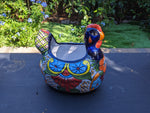 Talavera Chicken Flower Pot, Talavera Planter, Handmade Planter, Outdoor Or Indoor Flower Pot, Colorful Ceramic Mexican Garden Decor, Medium