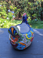 Talavera Chicken Flower Pot, Talavera Planter, Handmade Planter, Outdoor Or Indoor Flower Pot, Colorful Ceramic Mexican Garden Decor, Medium