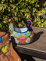 Talavera Chicken Flower Pot, Talavera Planter, Handmade Planter, Outdoor Or Indoor Flower Pot, Colorful Ceramic Mexican Garden Decor, Medium