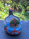 Talavera Chicken Flower Pot, Talavera Planter, Handmade Planter, Outdoor Or Indoor Flower Pot, Colorful Ceramic Mexican Garden Decor, Medium