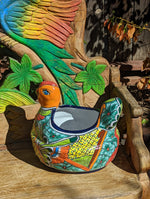 Talavera Chicken Flower Pot, Talavera Planter, Handmade Planter, Outdoor Or Indoor Flower Pot, Colorful Ceramic Mexican Garden Decor, Medium