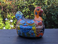 Talavera Chicken Flower Pot, Talavera Planter, Handmade Planter, Outdoor Or Indoor Flower Pot, Colorful Ceramic Mexican Garden Decor, Medium