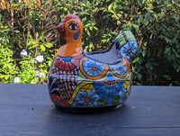 Talavera Chicken Flower Pot, Talavera Planter, Handmade Planter, Outdoor Or Indoor Flower Pot, Colorful Ceramic Mexican Garden Decor, Medium