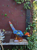 Roadrunner Yard Art, Colorful Bird Art, Talavera Roadrunner Metal Bird Decor, Metal Bird Ornament, Bird Statue Decor For Your Home Or Yard