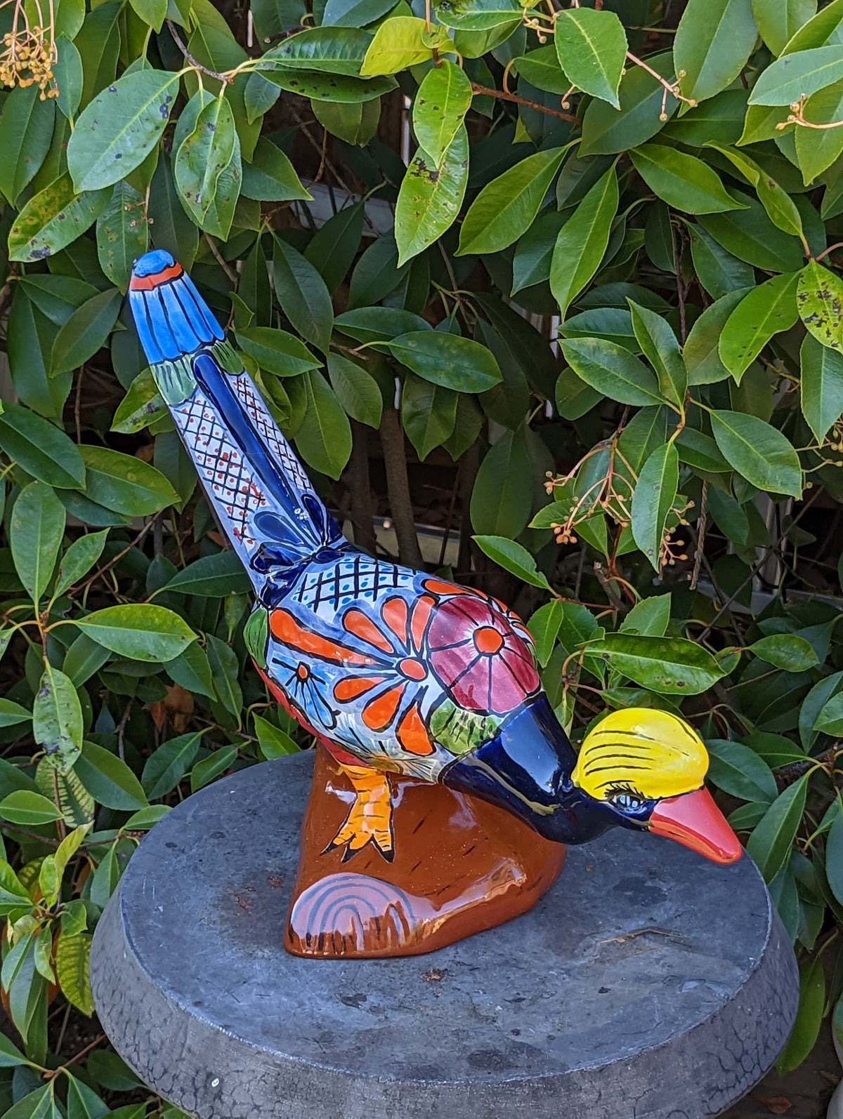Roadrunner Yard Art, Colorful Bird Art, Talavera Roadrunner Metal Bird Decor, Metal Bird Ornament, Bird Statue Decor For Your Home Or Yard