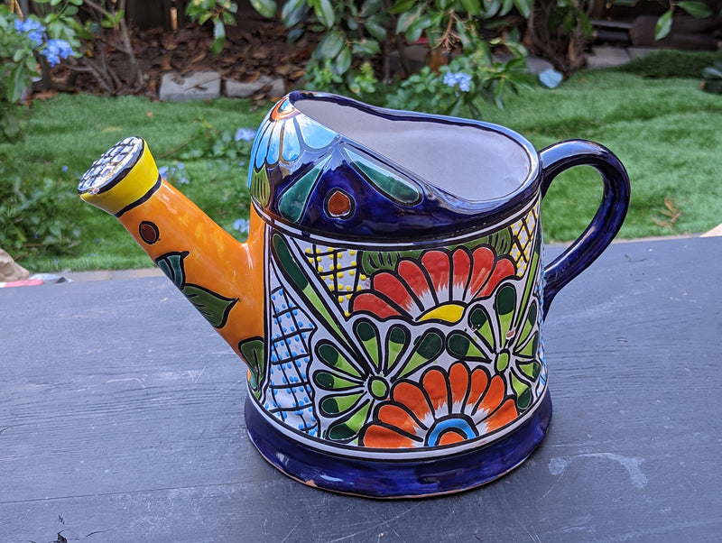 Ceramic Watering Can, Talavera Pottery, Handmade Large Watering Can, Colorful Watering Pot, Ceramic Watering Pot Home Decor, Made In Mexico