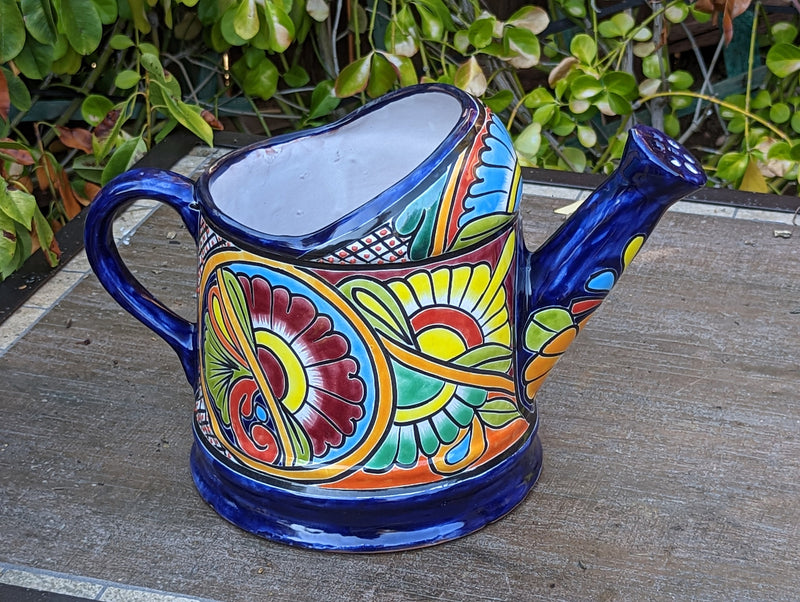 Ceramic Watering Can, Talavera Pottery, Handmade Large Watering Can, Colorful Watering Pot, Ceramic Watering Pot Home Decor, Made In Mexico