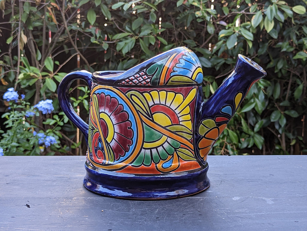 Ceramic Watering Can, Talavera Pottery, Handmade Large Watering Can, Colorful Watering Pot, Ceramic Watering Pot Home Decor, Made In Mexico