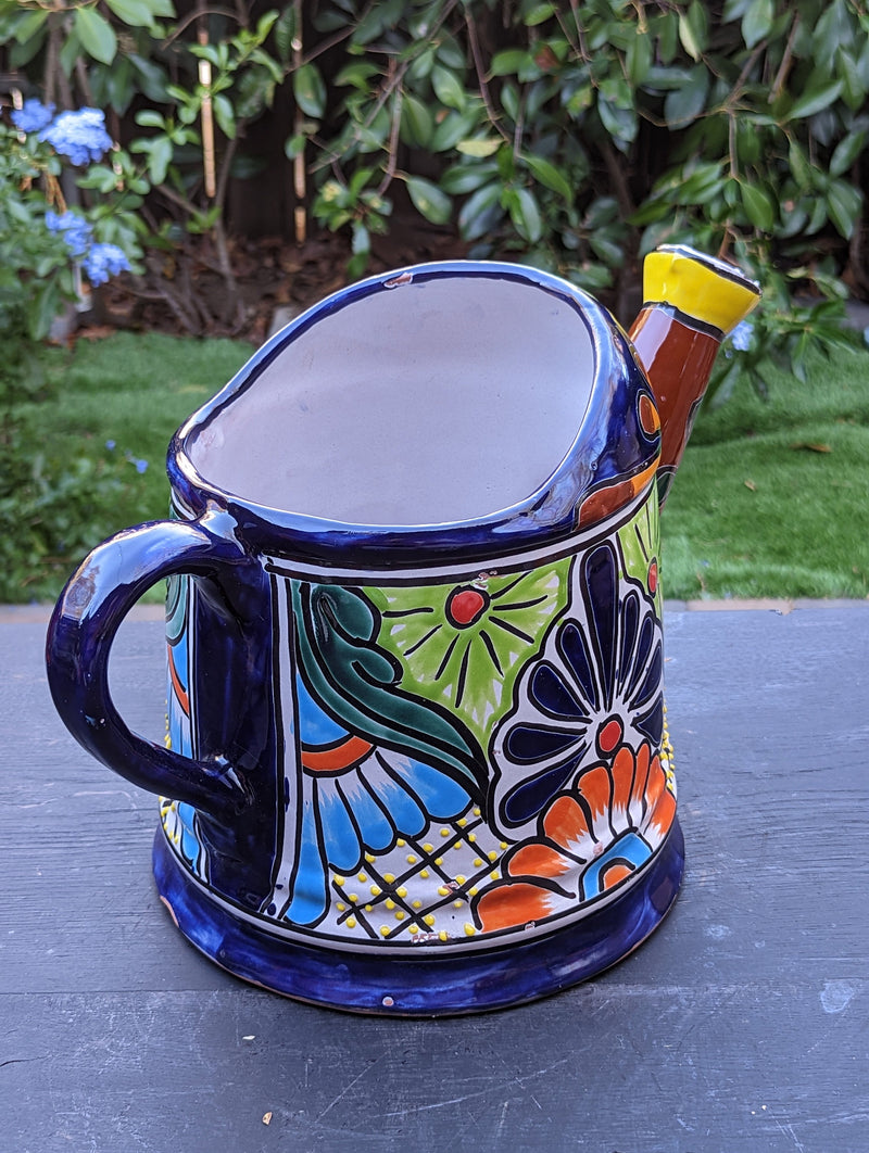 Ceramic Watering Can, Talavera Pottery, Handmade Large Watering Can, Colorful Watering Pot, Ceramic Watering Pot Home Decor, Made In Mexico