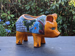 Ceramic Pig Figurine, Cute Flower Pot, Pig Yard Art, Talavera Pottery, Pig Lover Gifts, Ceramic Flower Pot, Handmade in Mexico