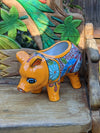 Ceramic Pig Figurine, Cute Flower Pot, Pig Yard Art, Talavera Pottery, Pig Lover Gifts, Ceramic Flower Pot, Handmade in Mexico