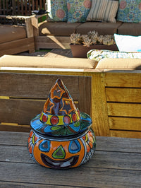 Pumpkin Halloween Talavera Pottery, Decorative Pumpkin, Handmade Mexican Talavera Art, Fall Garden Decor, Talavera Halloween Decor, Small