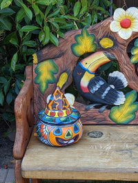 Pumpkin Halloween Talavera Pottery, Decorative Pumpkin, Handmade Mexican Talavera Art, Fall Garden Decor, Talavera Halloween Decor, Small